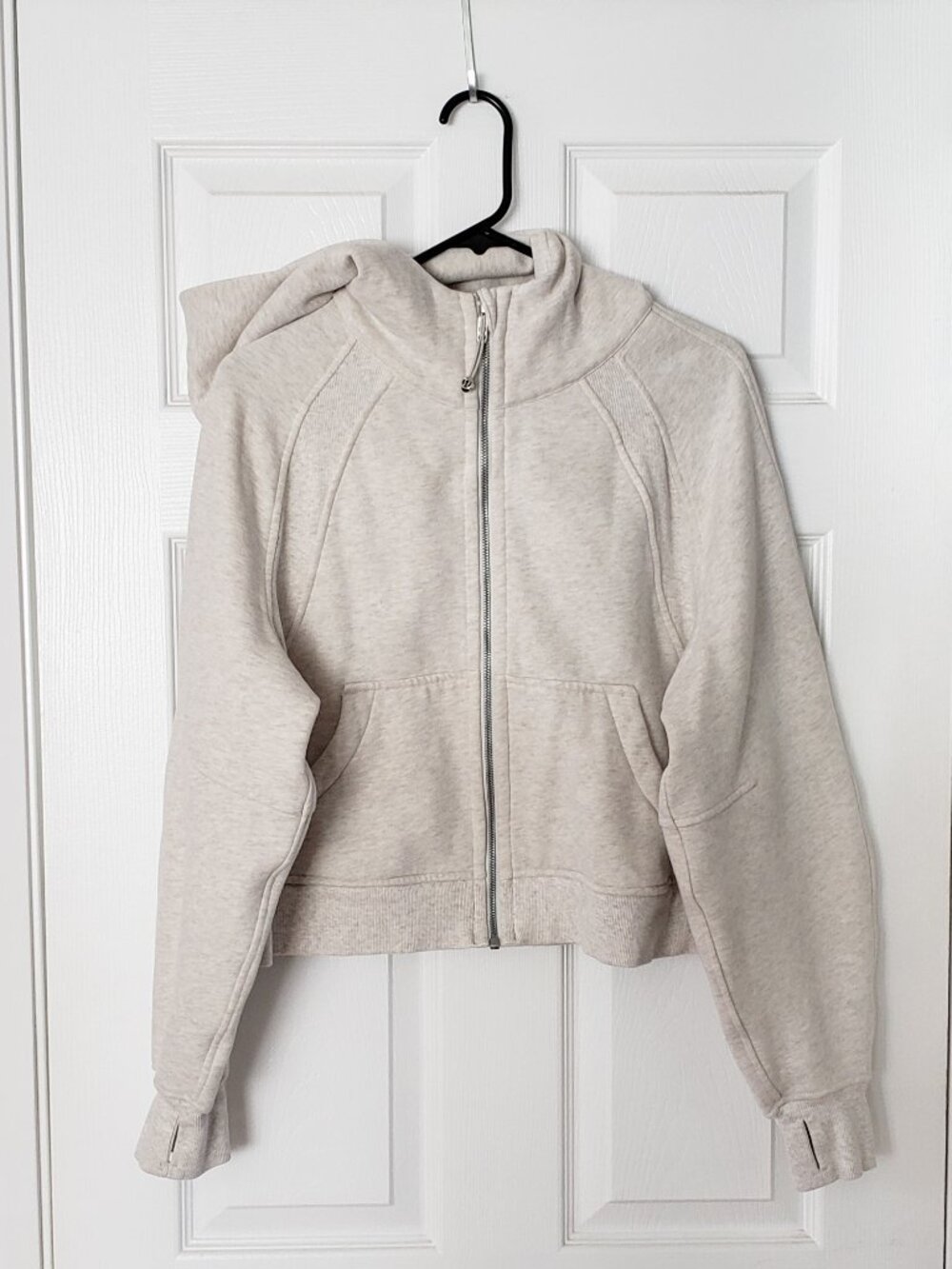 Lululemon Beige Cropped Scuba Full Zip Sweatshirt